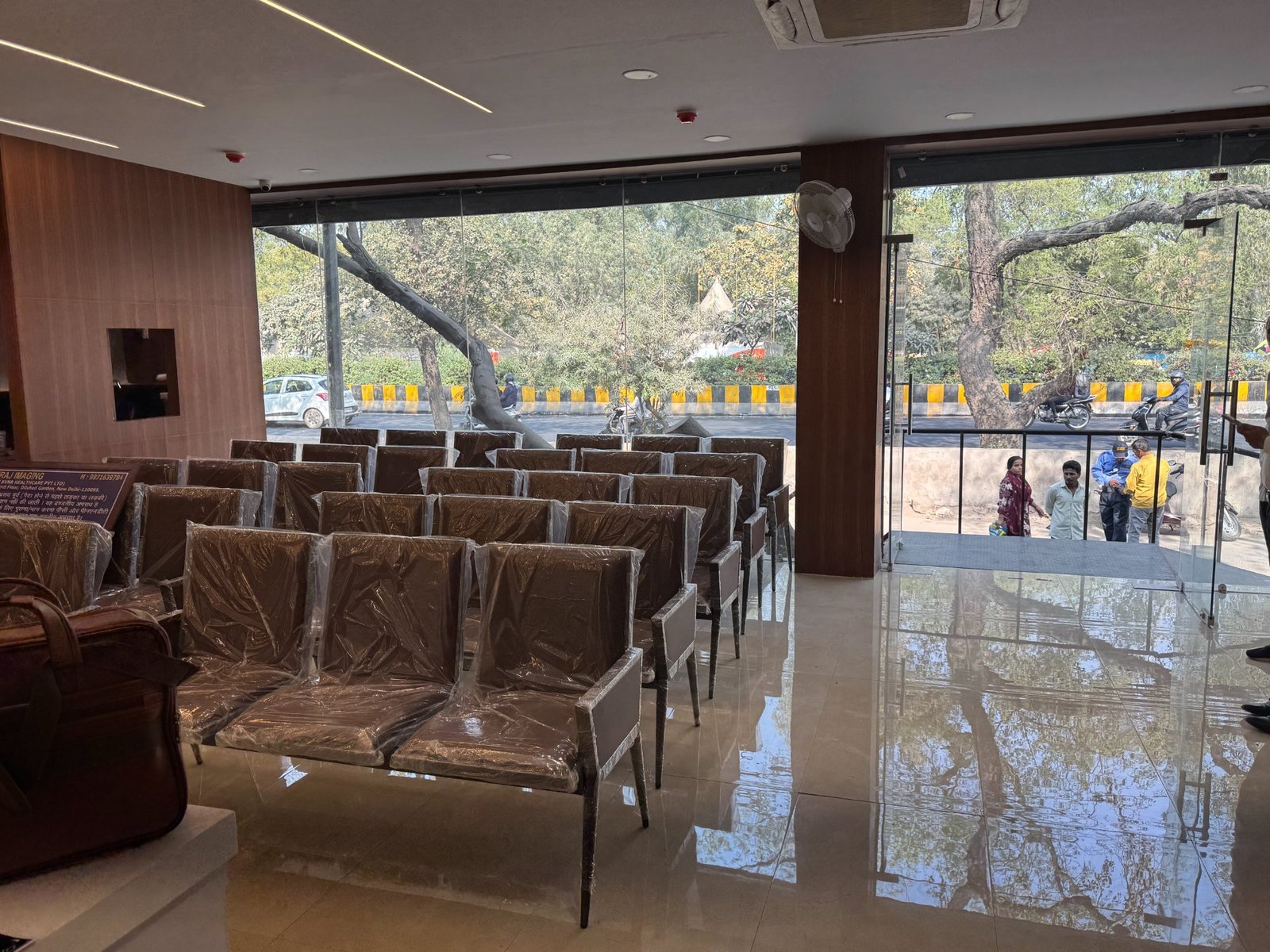 Adhiraj Imaging modern waiting area East Delhi